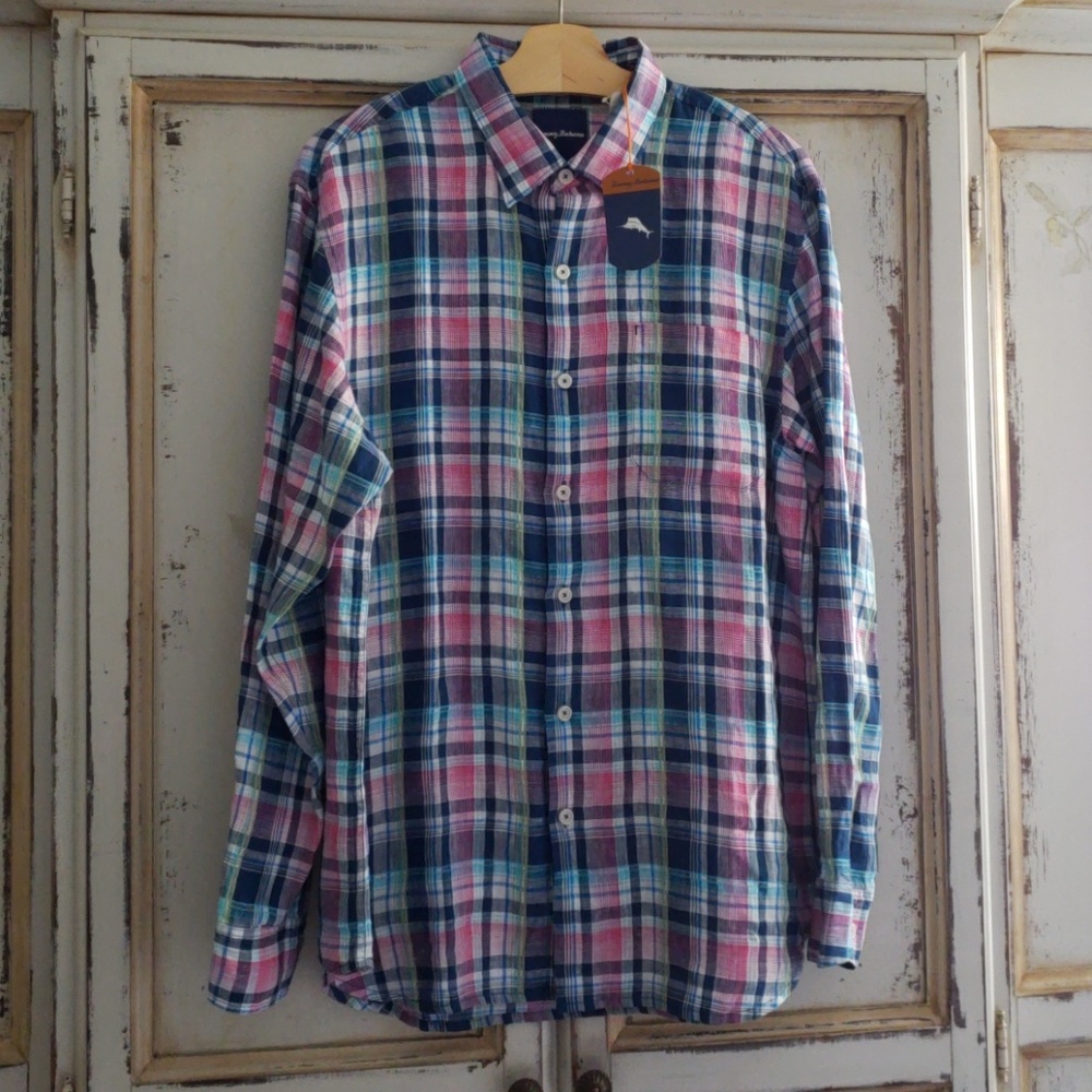 TOMMY BAHAMA Linen Shirt Size M NWT